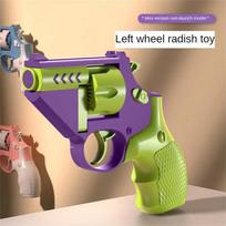 3D Printed Mini 1911 Fidget Blaster Stress Relief Toy Rotatable Design for Adults Kids Best Gift Idea rožinė
