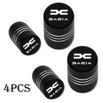 For Dacia Duster Logan Sandero Lodgy Dokker Stepway Mcv 2 Solenza La 4Pcs Metal Car Tire Valve Caps Wheel Dust Cover Accessories