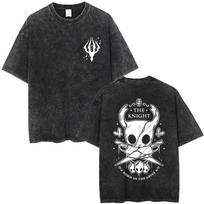 Game Hollow Knight Print Tshirt Men Women Fashion Casual Cotton Tshirts Unisex Vintage Washed Short Sleeve T Shirts S