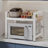 Retractable Microwave Stand Expandable Oven Storage Shelf Spice Jars Rack  Seasoning Storage 6 Hooks White