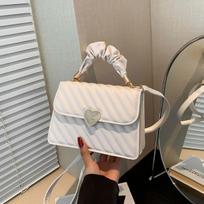 White fashi women's bag simple single shoulder crossbody bag exquisite PU texture hand carrying small square bag 1 pack balta