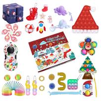 27 Days Christmas Countdown Fidget Toy Set Advent Calendar Includes Various Sensory Stress Relief Toys for Holiday Season Fun and Engagement