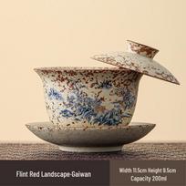 Qiwei Ceramic Ru Ware Sancai Gaiwan