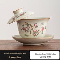 Qiwei Ru Ware Ceramic Anti-Scald Gaiwan