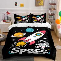 Rockets, planets, astronaut,  Space . Bedding sets Duvet cover sets Duvet covers Pillowcases(1 * Duvet Cover 2 * Pillowcases, without duvet insert) 135x200cm