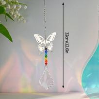 Wind Crystals Chime With Butterfly Outdoor Suncatcher Hanging Pendnats Window Drop Bell Hanging Decor Home Decoration