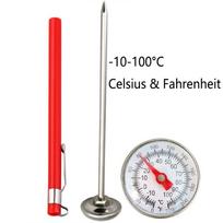 Stainless Steel Pointer Thermometer No Batteries Needed Food Temperature Sensor  BBQ raudona