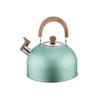 Flat Bottom Stove Water Kettle Stainless Steel Teapot Star Point Whistle Kettle  Outdoor 2000ml žalia