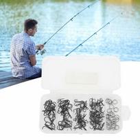 100PCS Strong Sharp Treble Fishing Hooks with Double Split Rings Barbed Hook Set  Freshwater Fishing juoda
