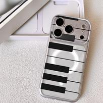 Creative Piano Phone Case For iPhone 17 16 15 14 13 12 Pro Max Plus With Magnetic Crystal Clear Case Wireless Charge iPhone 13 Pro Max