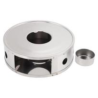 Stainless Steel Teapot Heater Ventilation Hole Hollow Design Tea Warmer Brushed Finish Silver Teapot Warmer Tea Heating