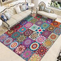 Vintažinis geometrinis gėlių kilimas Boho namų apdaila Įėjimo durų kilimėlis Svetainės miegamojo dekoras Grindų kilimėlis Vonios zonos kilimėlis 30x50cm-12x20in