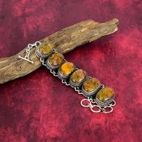 Bumblebee Jasper Apyrankė, 925 prabos sidabro brangakmenių papuošalai, rankų darbo nuostabi apyrankė, Motinos dienai Adjustable With 8 Inches geltona