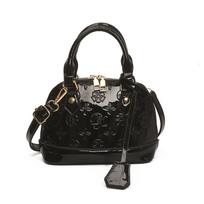 Fashion messenger shoulder bag women's bag indentation simple patent leather handbag personalized versatile shell bag handbag juoda