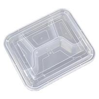 Tongyuan Disposable Transparent Plastic 4-Compartment Meal Prep Containers, 1000ml