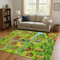 Retro Stardew Valley Farm Map Pixel Game Living Room Non-Slip Area Rug Soft Carpet for Bedroom Playroom Sofa Home Decor Doormat 40x60cm