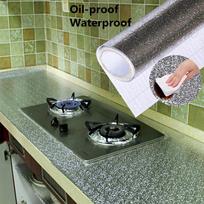40X100CM Kitchen Oil-proof Aluminum Foil Sticker Wall Desk Floor Waterproof DIY Home Furniture