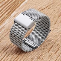 1.0mm Shark Mesh Milanese Watchbands for DW 18mm 20mm22mm 24mm Watch Band for Seiko Strap Bracelet Stainless Steel Wristband 18mm sidabras