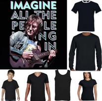 26 JOHN LENNON MARŠKINĖLIAI Imagine Gitara Taika Hipis Psichodeliniai Marškinėliai Viršus Unisex Marškinėliai XXXXL