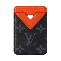 Louis Vuitton Magnet Brand Logo Design Coated Canvas Card Holder Men Card Holder Black Orange M26028 Basic Set (Bag+Dust Bag)