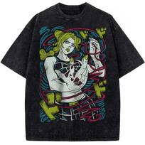 JoJos Bizarre Adventure Brando Diego Printed Tee Men Women Washed Cotton Tshirts Manga Vintage T Shirt Harajuku Male Tshirt S