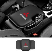 Automobilio porankio dėžutės paminkštinimas Odinė centrinės konsolės pagalvėlė Kilimėliai Interjero aksesuarai Mitsubishi ASX Lancer Pajero Outlander L200 EVO juoda