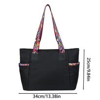 Black fashi waterproof nyl fabric crossbody bag trend large capacity commuter hand bill shoulder bag a pack juoda