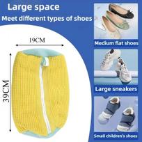 Shoe Durable Washing Machine Bag For All Shoe Types-Yellow With Blue ZipperIdeal For Sneakers And Casual ShoesLaundry Wash Bag