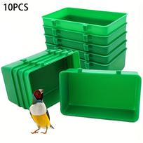 10pcs Bird Water Bath Tub Pet Bird Bowl Parrots Parakeet Birdbath Cage Hanging Small Parrot Cage Pet Bird Cage Accessories