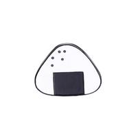 Cartoon Food Sushi Enamel Brooches Cute Triangle Rice Ball Shaped Pins Women Girls Fastfood Badge Creative For Bag Hat Jeans