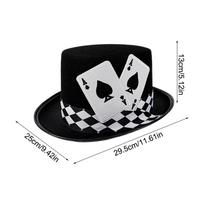 Magician Costume Hat Playing Card Pattern Magician Costume Accessory Novelty Felt Top Hat For Amateur Entertainers Teachers juoda