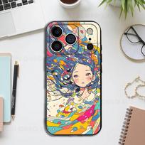 Rainbow Girl Silicone Phone Case For IPhone 17 16 15 14 13 12 11 X XS Plus Pro Max Shockproof Soft Cover iPhone13