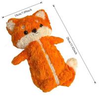 Cute New Fox Plush Pencil Bags Cute Kawaii Animals Pen Case Student Fun Cartoon Stationery Cute Anime Storage Bag For Friends Gift