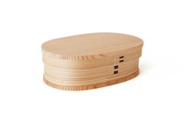 Odate Kogeisha Small Oval Bento Box Made in Bentwood Lunch Box (490ml) 2450g, Japan, smėlis