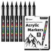 And Black White Acrylic Paint Marker 8Pcs Large Ink Capacity Marker Ideal For Illustration Sketching/Wood/Rock Painting/Glass