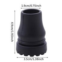 Rubber Pad Cap Non-Slip Walking Stick Crutch Cane Bottom Pads Cover Protector Climbing Hiking Trekking Pole Tip Black 16/19/22mm