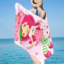 Strawberry Kitten Beach Towel, Super Soft Microfiber, Gift for Her/Him, Birthday, for Pool, Beach, Travel, Home Decor Fan gifts 70cmx140cm(27x55inch)