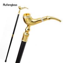 Auksinio vamzdžio rašto prabangi madinga lazda vakarėliui, dekoratyvinė lazdelė Elegantiška „Crosier Knob“ lazda, 93 cm geltona