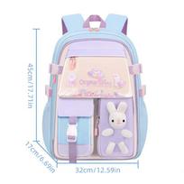 Pradinės mokyklos kuprinė 3-6 klasėms Ergonomiška Vandeniui atspari Lengva Mokyklinė kuprinė Daugiafunkcinė Studentų kuprinė šaldytuvo stiliumi 32*17*45cm mėlyna