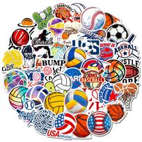 50 Sportinių Lipdukų su Kamuoliu, Futbolas, Tinklinis, Softbolas, Futbolas, NBA Krepšinio Sporto Rinkinys Lipdukų