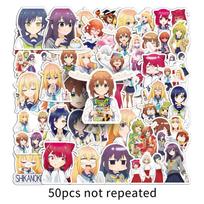 50 nuotraukų su Kanoko Nako animacinių lipdukais, personalizuoti japoniški komiksų lipdukai, dekoratyviniai lipdukai vandens puodeliams, mobiliųjų telefonų dėklams