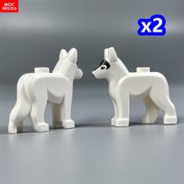 MOC Bricks Little Dog Series French Bulldog Husky Poodle Kennel Assembled Building Blocks Children's Toys Plastic Doll