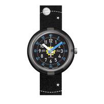Swatch Quartz Movement Waterproof Trendy Watch 28Mm Black Dial Biodegradable Plastic Case Fabric Strap Unisex watches ZFPNP097 ZFPNP097