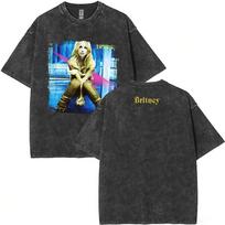 Skalbti vintažiniai Britney Spears Oops I Did It Again grafiniai marškinėliai vyrams moterims kasdieniai per dideli trumpomis rankovėmis marškinėliai gatvės stiliaus S