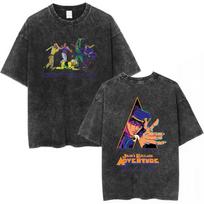 Anime JoJo Bizarre Adventure Vintage Washed Tshirt Kujo Jotaro Star Platinum Tshirts Men Women Cotton Casual Oversized T Shirt S