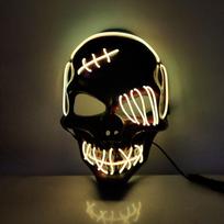 PP Full Face Mask Headwear Costume Props Gothic Skull Glowing Mask  Cosplay geltona