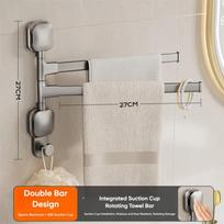 New Suction Cup Towel Rack Rotatable 2/3/4/5-Rod Towel Holder Aluminum Wall Mounted Towel Hanger Kitchen Bathroom
