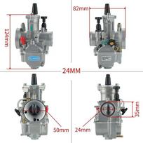 For Keihin KOSO PWK 24 26 28 30 32 34mm 2T 4T 50-250cc With Free Jet Motorcycle Carburetor ATV Quad Go Kart Dirt Bike Scooter 24mm