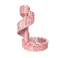 Castle Dice Tower with Spiral Ramp - Perfect for Board Games, RPGs, and Tabletop Gaming rožinė