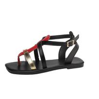 Fashion  Summer Open Toe Women's Thong Sandals Plus Size Mixed Colors Buckle Strap Flat with Sandals Outdoor Daily Casual Shoes 36